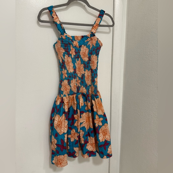 Autumn Adeigbo Cassie Floral Smocked Bodice Fit & Flare Sundress Size 4 - Picture 2 of 10